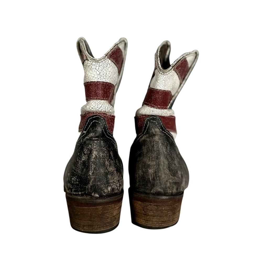 Roper Women’s American Flag Cowboy Boots Size 7 Leather Western Pull-On - Picture 4 of 8